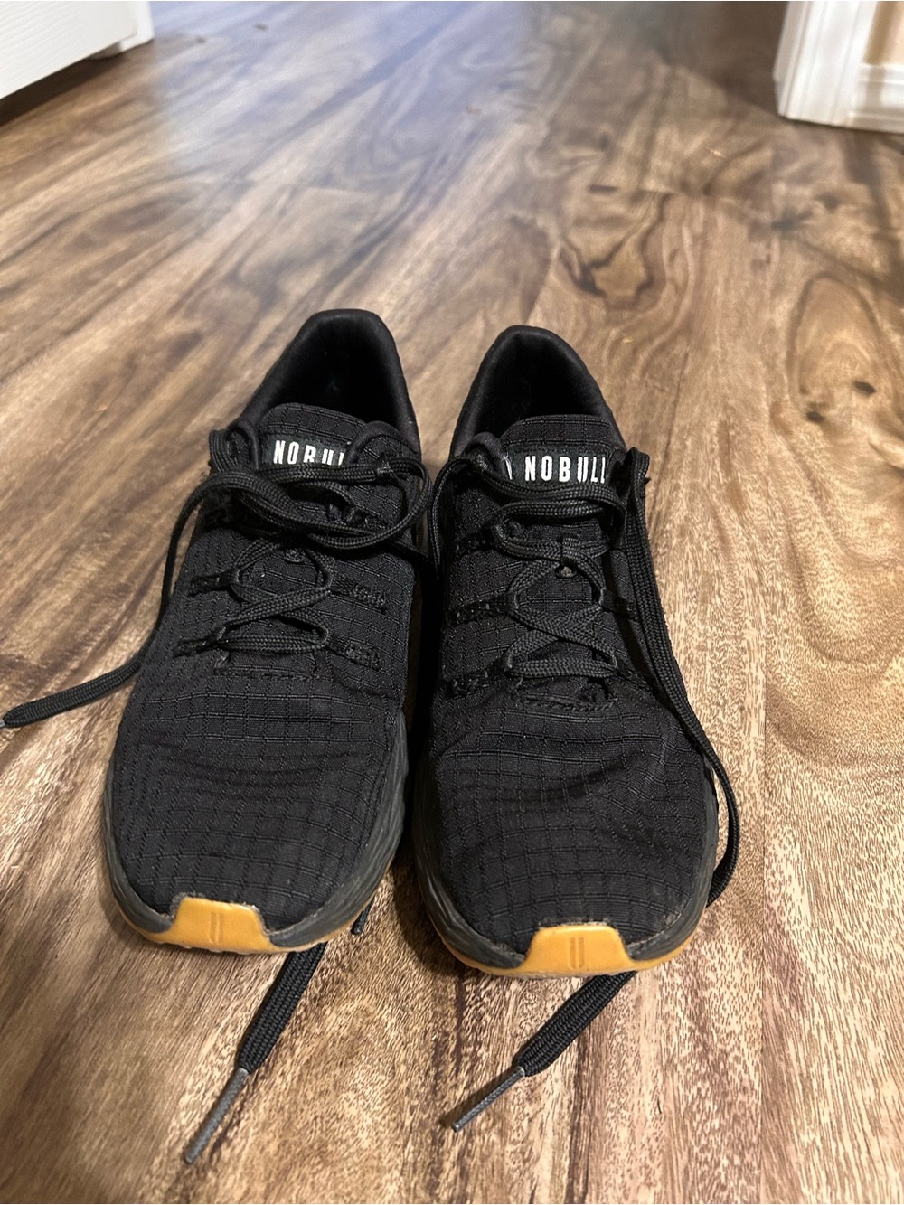 NOBULL Black Training Sneakers with Tan Toe Accents